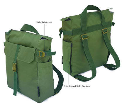 The House of tara Waterproof Backpack convertible Tote for Men & Women | 16 Litres | Stylish 2 in 1 Convertible Bag |For Office, College, Travel & Hiking | 15.6 inch Laptop Compatible (Moss Green)