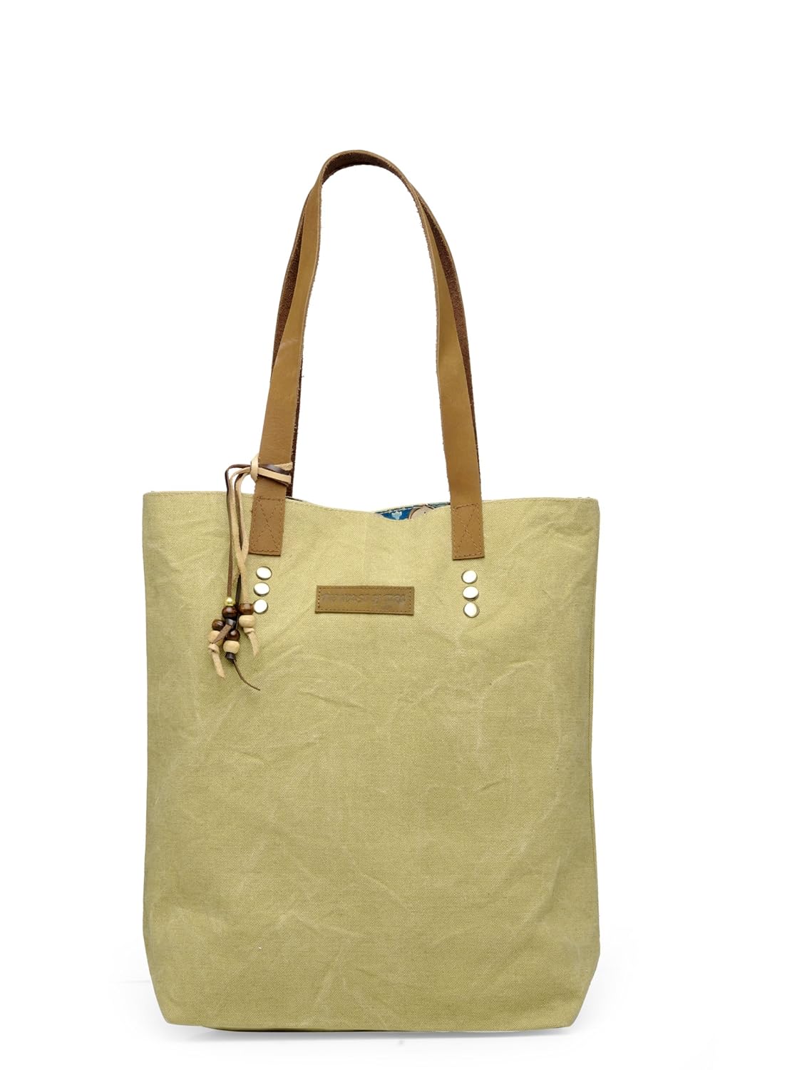 The House of tara Solid Canvas Tote Handbag | Tassel Embellished | Magnetic Closure & Internal Zip Pocket Shoulder Bag | For College, Office and Daily Use | Waterproof Bag | For Women (Beige)
