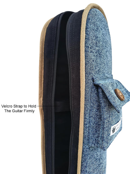 The House of tara Ethnic Heavy Cotton Fabric Electric Guitar Bag Cover for Men & Women | Modern Guitar Case |100% Cotton Lining | Adjustable Straps | Padded Protection | Zip Pockets