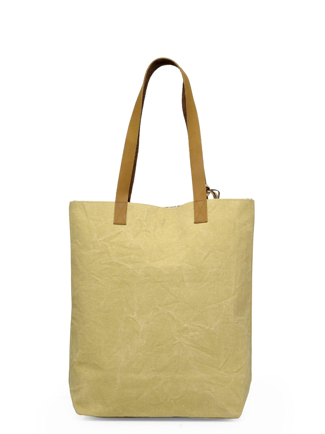 The House of tara Solid Canvas Tote Handbag | Tassel Embellished | Magnetic Closure & Internal Zip Pocket Shoulder Bag | For College, Office and Daily Use | Waterproof Bag | For Women (Beige)