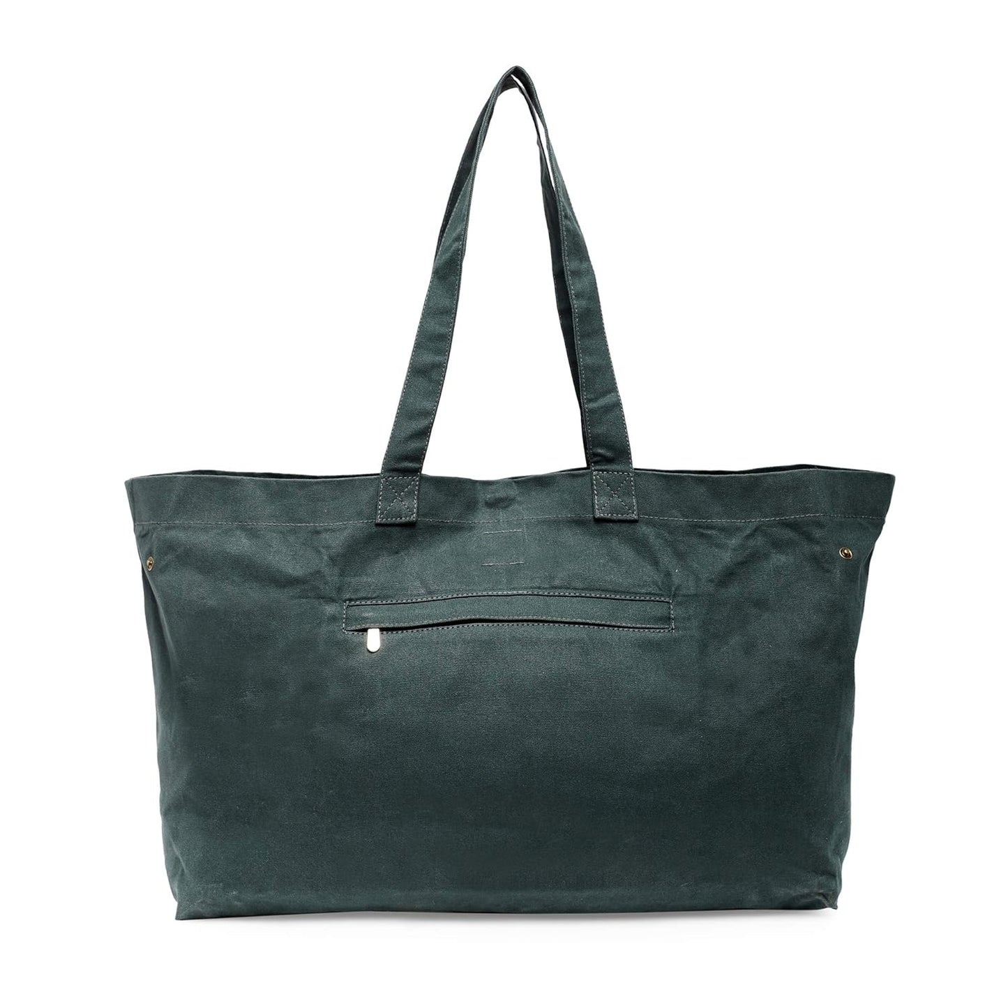 The House of tara Canvas Tote Bag with Detachable Pouch | Cotton Shopping Handbag | Magnetic Closure Tote with Zipper Pouch | Back Pocket with Zip | Peace Print | For Women