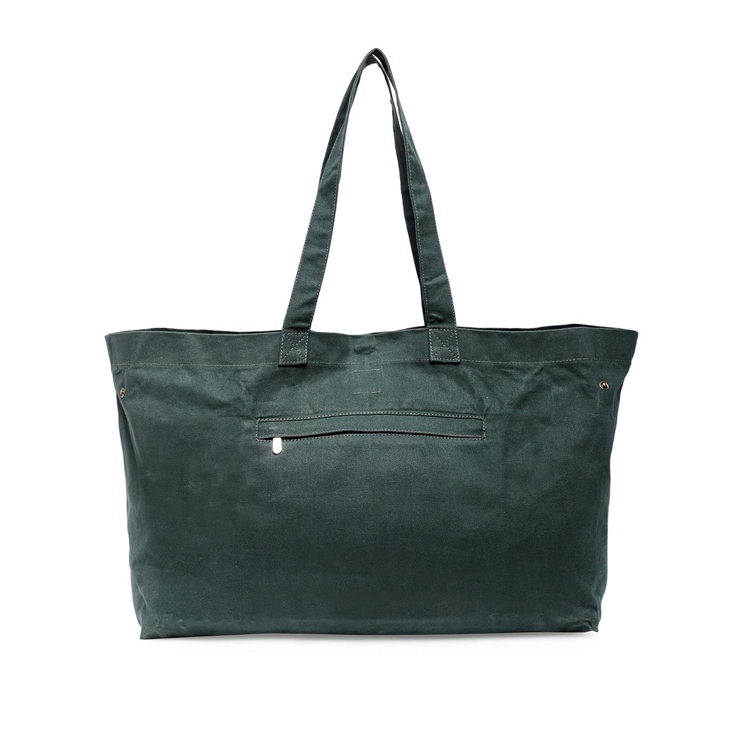 The House of tara Canvas Tote Bag with Detachable Pouch | Cotton Shopping Handbag | Magnetic Closure Tote with Zipper Pouch | Back Pocket with Zip | Home Print | For Women