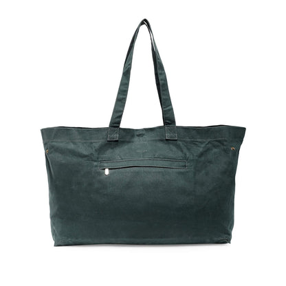 The House of tara Canvas Tote Bag with Detachable Pouch | Cotton Shopping Handbag | Magnetic Closure Tote with Zipper Pouch | Back Pocket with Zip | Home Print | For Women