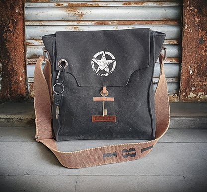 The House of tara Sturdy Cotton Canvas Messenger Bags for Men and Women | With two Magnetic Snap Buttons Flap Closure, Adjustable Body Strap & Multiutility Lobster Hook (Beige)