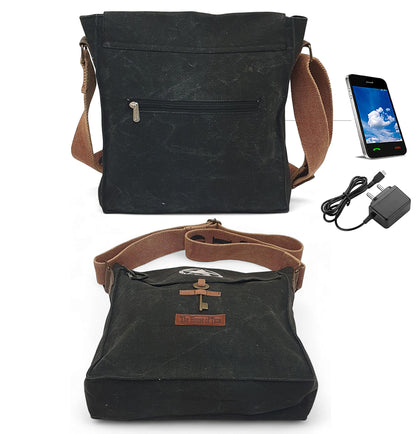 The House of tara Sturdy Cotton Canvas Messenger Bags for Men and Women | With two Magnetic Snap Buttons Flap Closure, Adjustable Body Strap & Multiutility Lobster Hook (Beige)