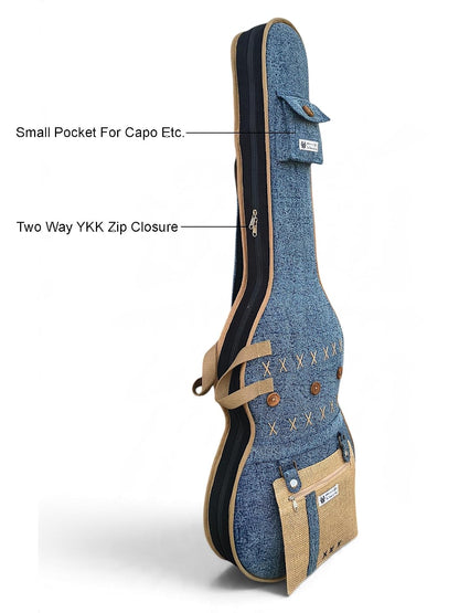 The House of tara Ethnic Heavy Cotton Fabric Electric Guitar Bag Cover for Men & Women | Modern Guitar Case |100% Cotton Lining | Adjustable Straps | Padded Protection | Zip Pockets
