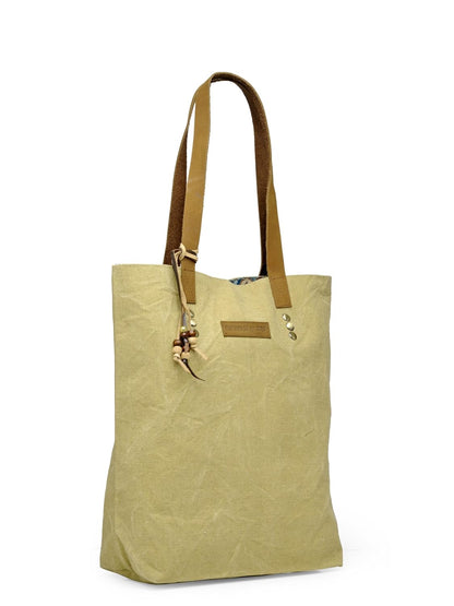 The House of tara Solid Canvas Tote Handbag | Tassel Embellished | Magnetic Closure & Internal Zip Pocket Shoulder Bag | For College, Office and Daily Use | Waterproof Bag | For Women (Beige)
