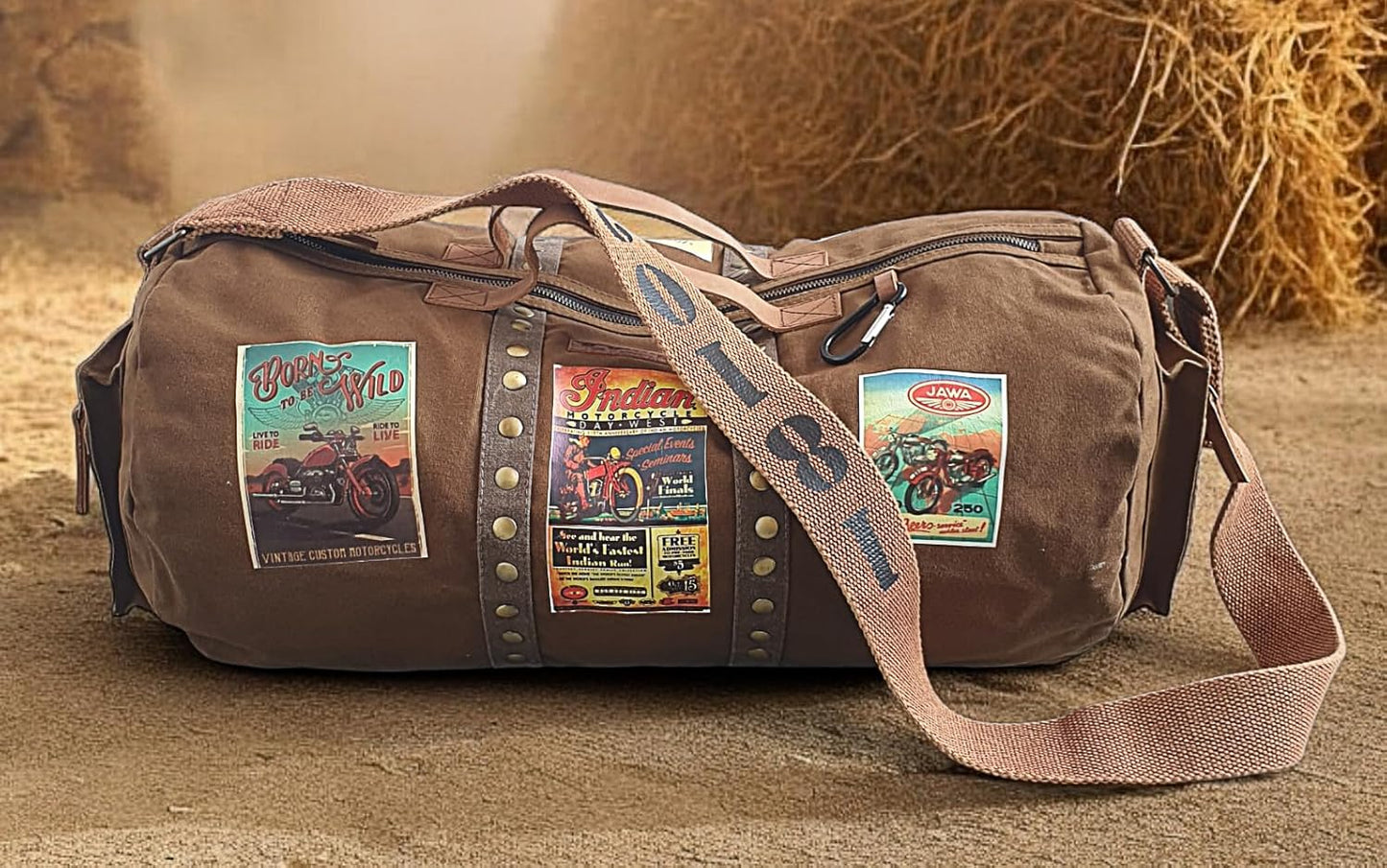 The House of Tara Canvas Travel Duffle Bag 25 litres | Sports Duffel | for Men and Women | Adjustable Broad Strap | Gym Bag | Airline Carry On Luggage | Quick Access Pockets | Khaki