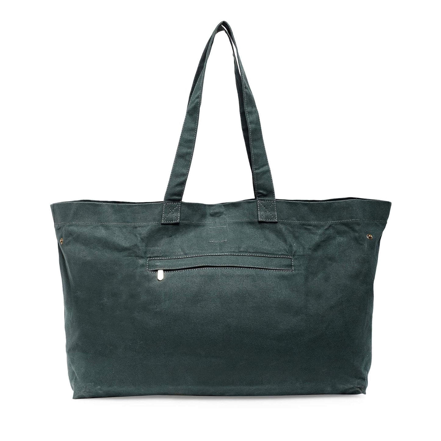 The House of tara Canvas Tote Bag with Detachable Pouch | Cotton Shopping Handbag | Magnetic Closure Tote with Zipper Pouch | Back Pocket with Zip | Escape Print | For Women