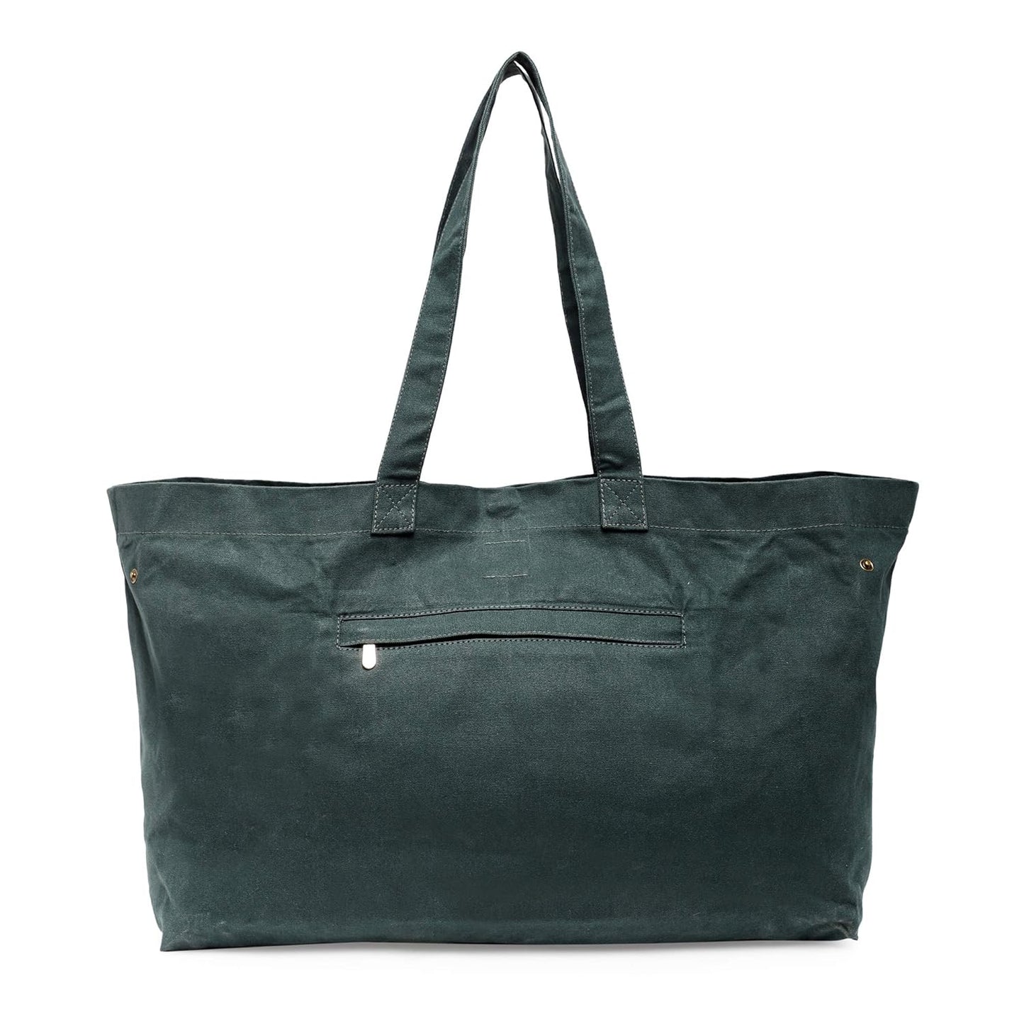 The House of tara Canvas Tote Bag with Detachable Pouch | Cotton Shopping Handbag | Magnetic Closure Tote with Zipper Pouch | Back Pocket with Zip | Wander Print | For Women