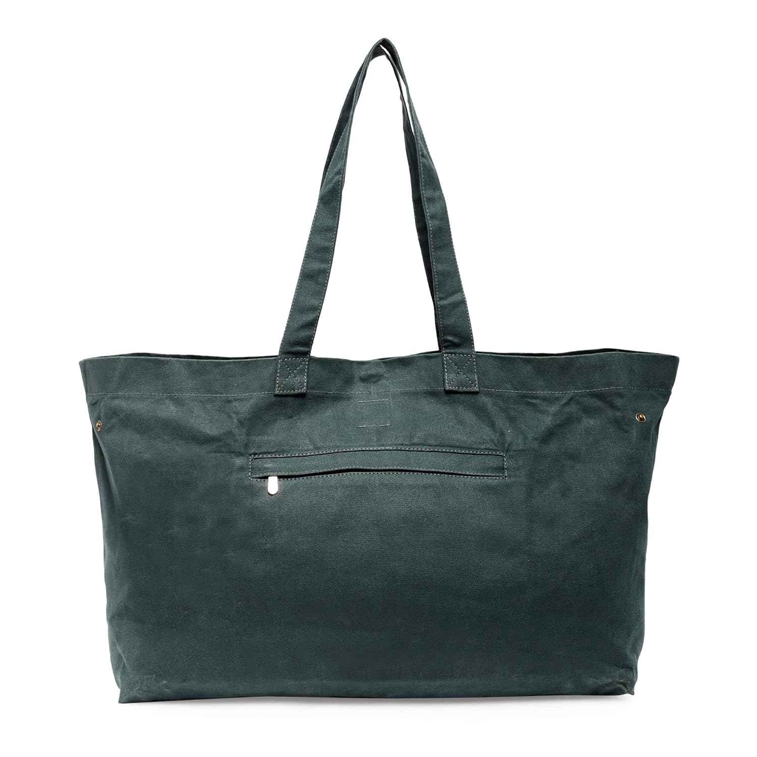 The House of tara Canvas Tote Bag with Detachable Pouch | Cotton Shopping Handbag | Magnetic Closure Tote with Zipper Pouch | Back Pocket with Zip | Wander Print | For Women