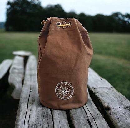 The House of tara Canvas Backpack for Men & Women 20 Litres | Casual Cotton Bag with Spacious Compartment & Drawstring Strap | Stylish Bag suitable for College, Hiking & Everyday Essentials (Khaki)