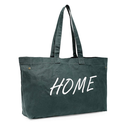 The House of tara Canvas Tote Bag with Detachable Pouch | Cotton Shopping Handbag | Magnetic Closure Tote with Zipper Pouch | Back Pocket with Zip | Home Print | For Women
