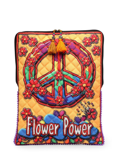 The House Of Tara Laptop Slipcase | Compatible with Upto 15.6 inch MacBook/Laptops | Multicolor Design Printed Fabric | Waterproof | Embellished with Colorful Tassels & Trims | Unisex (Multicolor 11)