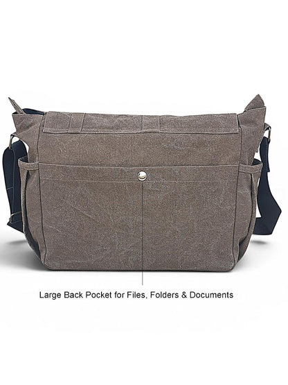 Distress Finish Sturdy Cotton Canvas Messenger Bags for Men and Women | Zip Closure, Adjustable Body Strap I Crossbody Sling | External Zip Pockets