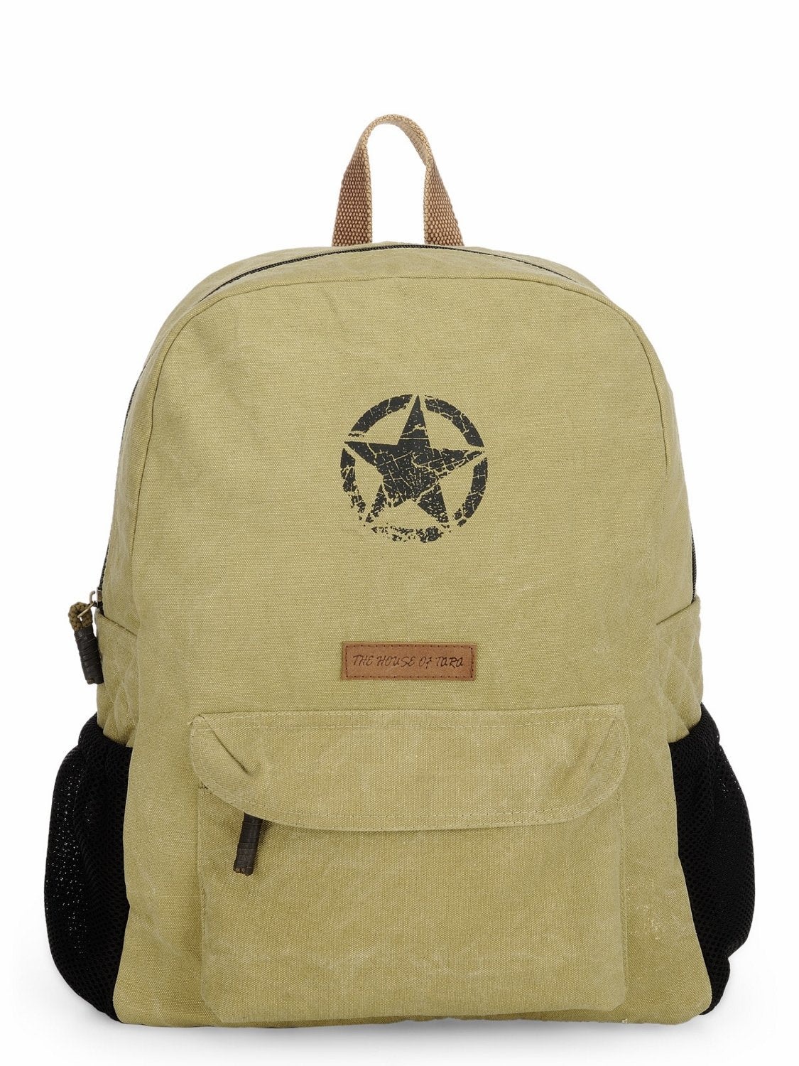 The House of tara Canvas Laptop Backpack for Men & Women 18 Liters | Casual Bag with Waterproof Inner Lining & Laptop Compartment (fits up to 15.6 Inch) | Suitable for College & Travel (Beige)