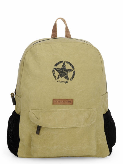 The House of tara Canvas Laptop Backpack for Men & Women 18 Liters | Casual Bag with Waterproof Inner Lining & Laptop Compartment (fits up to 15.6 Inch) | Suitable for College & Travel (Beige)