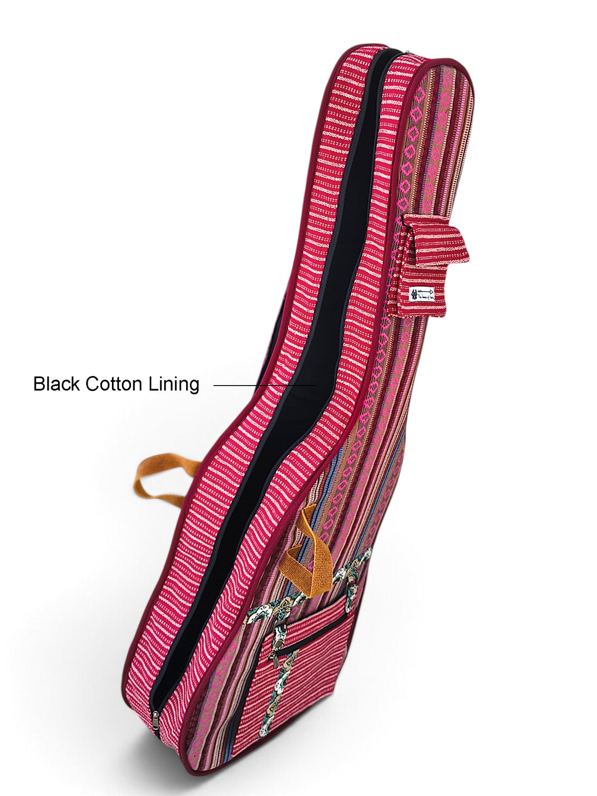 Ethnic Handloom Fabric Acoustic Guitar Bag Cover for Men and Women | Modern Guitar Case | Inner Lining | Adjustable Straps | Padded Protection | Zip Pockets |