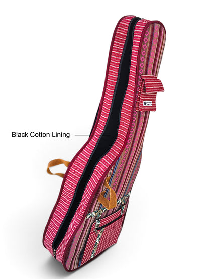 Ethnic Handloom Fabric Acoustic Guitar Bag Cover for Men and Women | Modern Guitar Case | Inner Lining | Adjustable Straps | Padded Protection | Zip Pockets |
