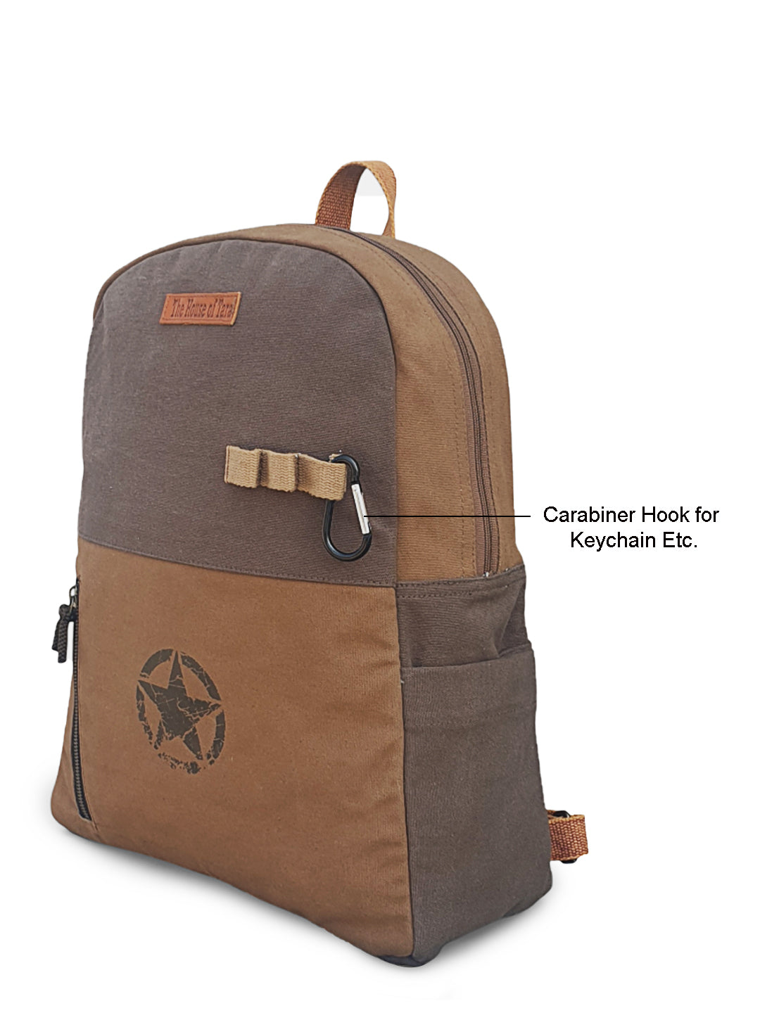 Canvas Laptop Backpack for Men & Women 18 Liters | Casual Bag with Heavy Canvas Lining/Trolley Strap & Laptop Compartment | Suitable for College & Travel (Khaki Brown)
