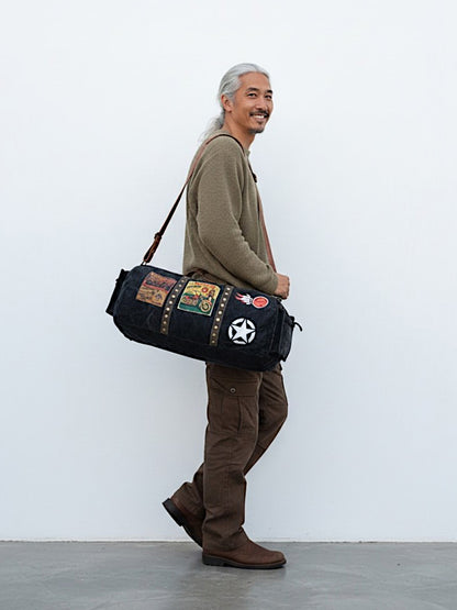 Canvas Travel Duffle Bag 25 litres | Sports Duffel | for Men and Women | Adjustable Broad Strap | Gym Bag | Airline Carry On Luggage | Quick Access Pockets |