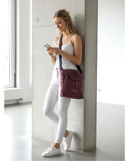 Sturdy Cotton Canvas Messenger Bags for Men and Women | With two Magnetic Snap Buttons Flap Closure, Adjustable Body Strap & Multiutility Lobster Hook
