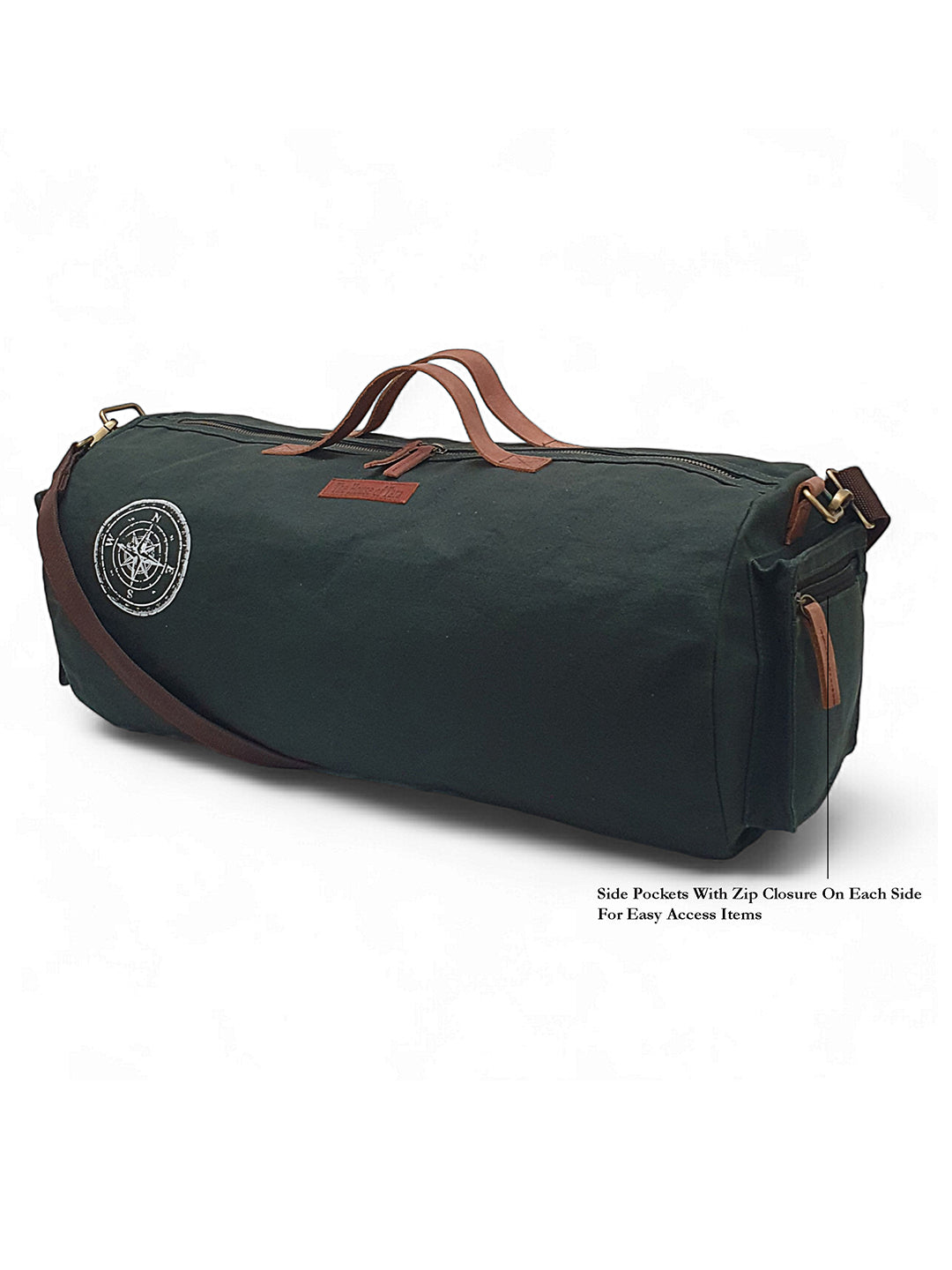 Canvas Travel Duffle Bag 25 litres | Sports Duffel | for Men and Women | Adjustable Removable Strap | Gym Bag | Luggage Garment Bag | Quick Access Pockets |