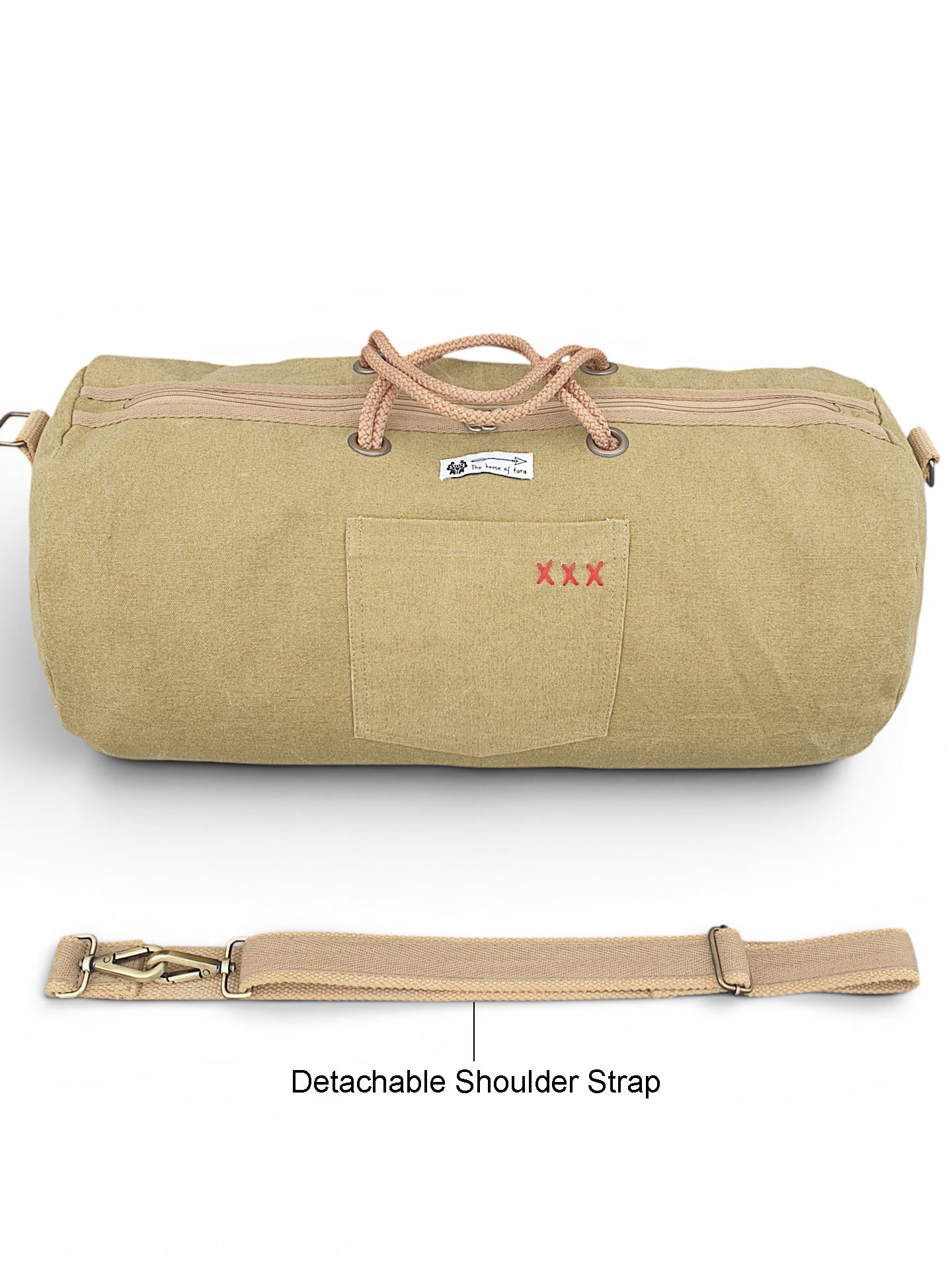 Canvas Travel Duffle Bag | 40 litres | Sports Duffel | Gym Bags | for Men and Women | Detachable Strap | Airline Carry-On Luggage | Quick Access Pockets |