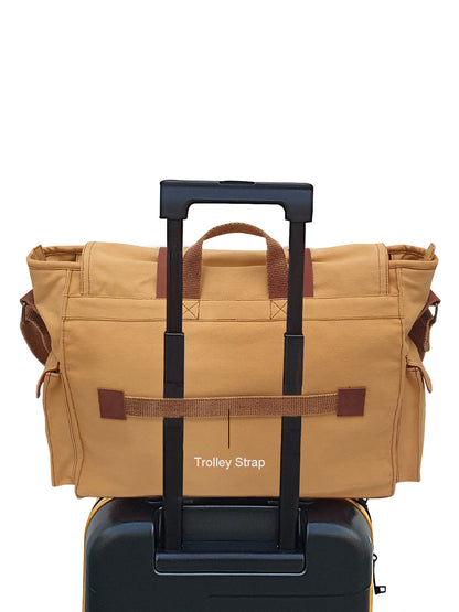 Canvas Messenger bags Large | Cotton Sling One Side Shoulder Bags for Men & Women with Adjustable Crossbody strap, Padded Partition & 4 External Pockets