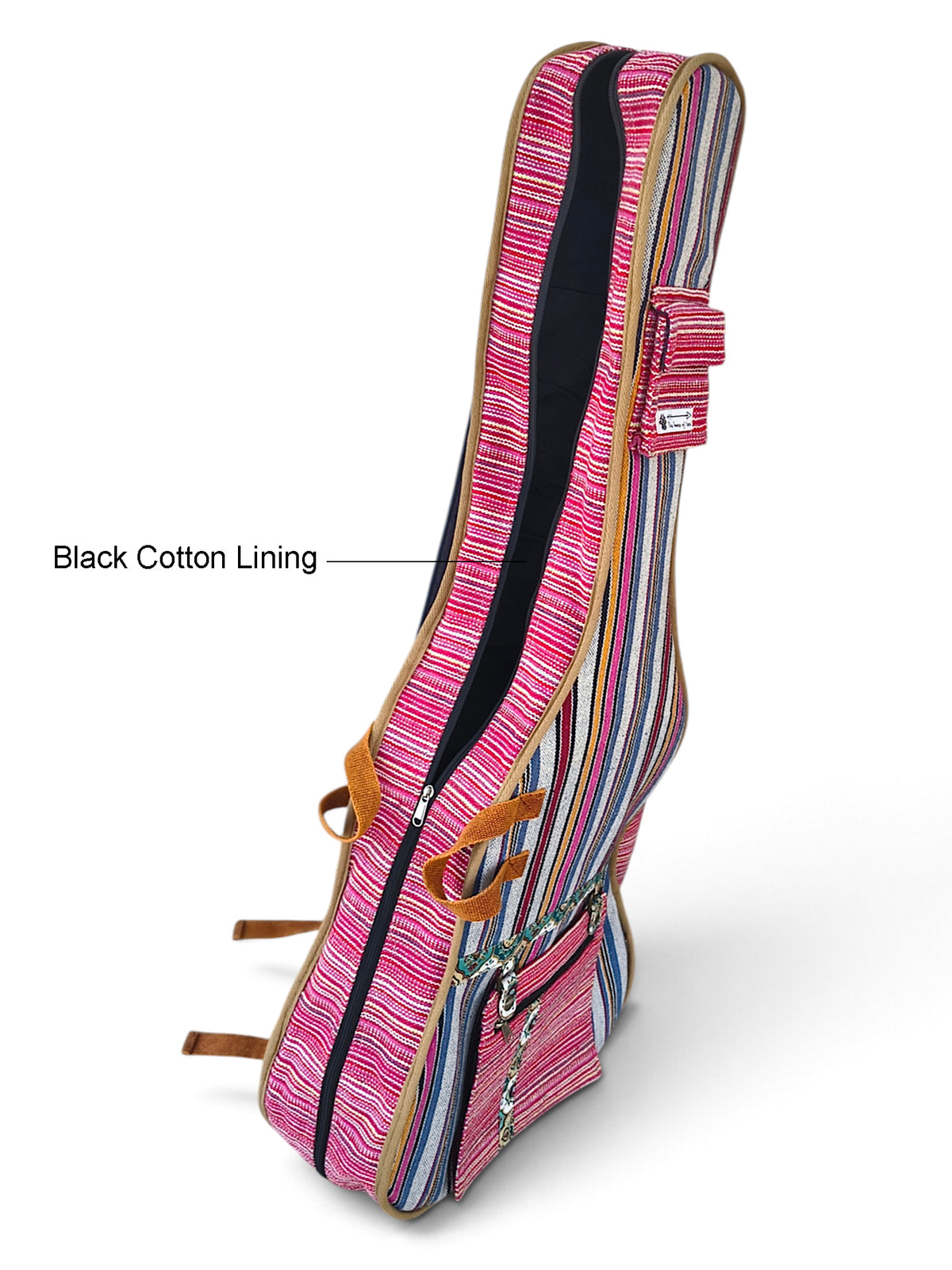 Ethnic Handloom Fabric Acoustic Guitar Bag Cover for Men and Women | Modern Guitar Case | Inner Lining | Adjustable Straps | Padded Protection | Zip Pockets |