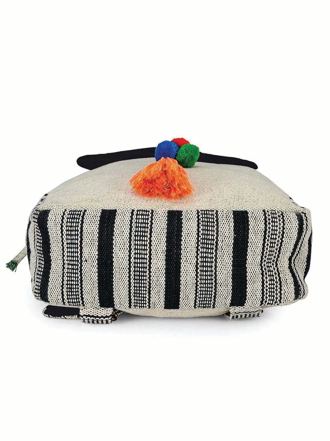 Handloom Fabric Backpack for Women 10 Litres | Multicolour Casual Cloth Bag with  Inner lining | Stylish Bag suitable for College, Travel & Beach