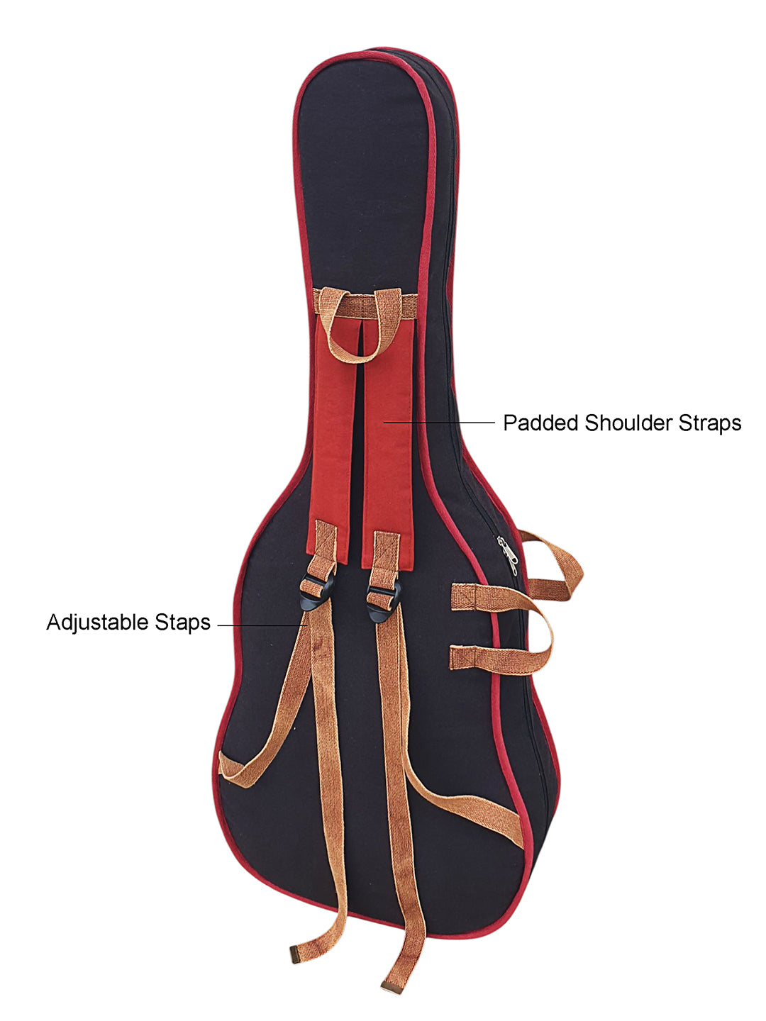 Cotton Canvas Acoustic Guitar Bag Cover | Unisex |  Inner Lining | Adjustable Padded Straps | Dream Catch Tassel Embellished | Padded Guitar Case | Dual Zip Pocket | Maroon