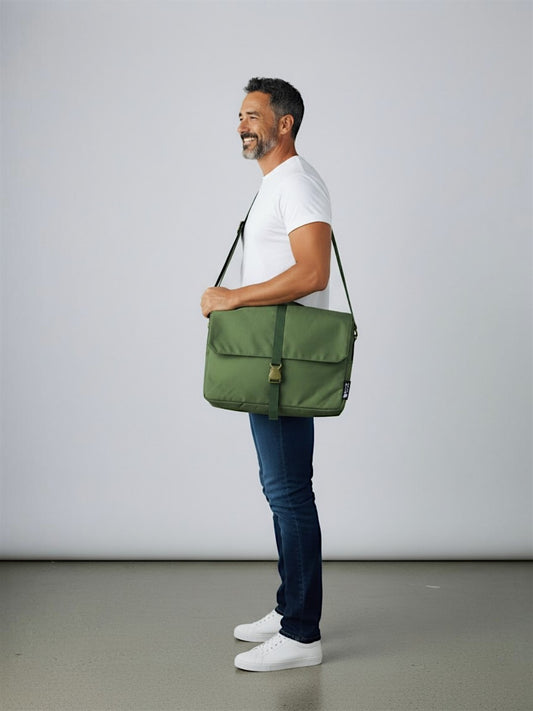 Waterproof Laptop Messenger Bag | With Trolley & Detachable Shoulder Strap | 2 Zip Compartments & Multiple internal pockets | Lightweight for Travel | Fits UpTo 15.6" Laptop