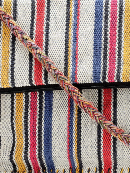 The House of tara Handloom Purse For Women | Small Crossbody Sling Bag with Waterproof Inner Lining, Tassels & Zip Pocket | Handcrafted Aesthetic Foldable Ladies Purse Handbag (Multicolor)