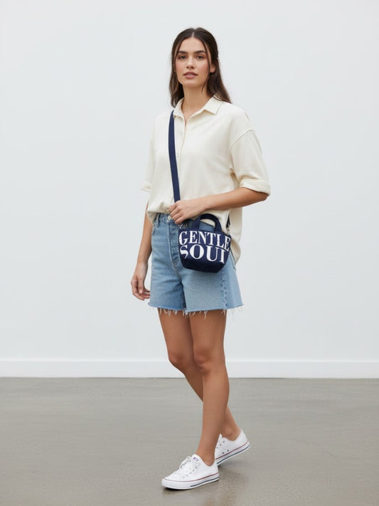 Denim Cotton Sling Bag for Women | Cross Body Bag With  Compartment, Removable & Adjustable Strap | Printed Shoulder Bags Suitable for College & Travel