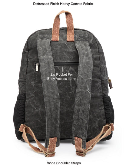 Canvas Laptop Backpack for Men & Women 16 Liters | Casual Bag with Waterproof Inner Lining & Laptop Compartment (fits up to 15.6 Inch) | Suitable for College & Travel