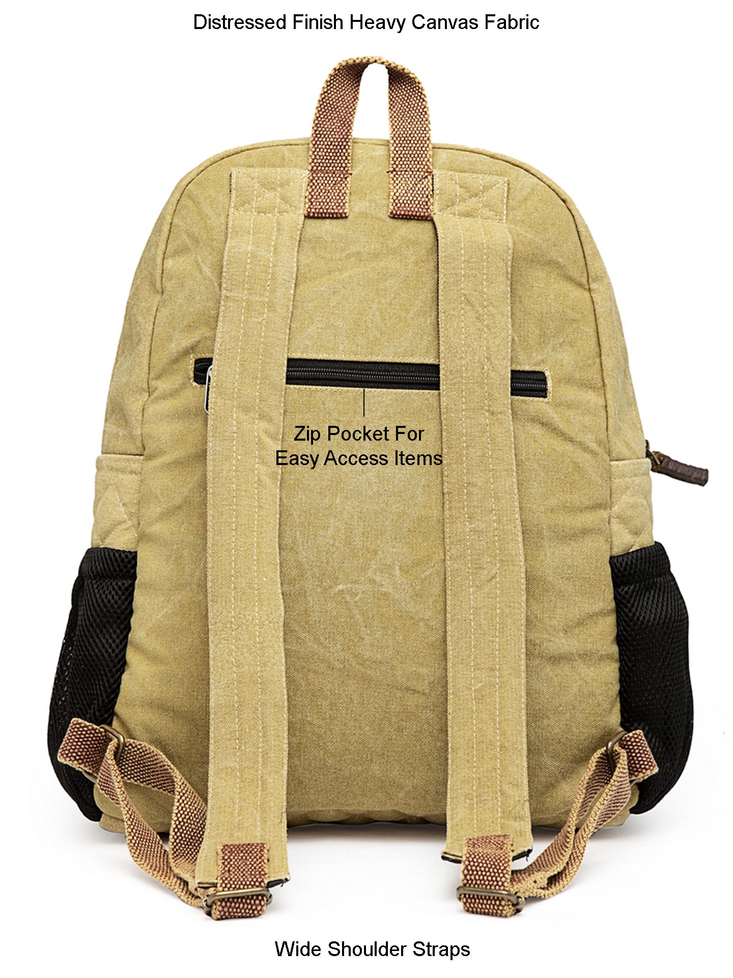 Canvas Laptop Backpack for Men & Women 16 Liters | Casual Bag with Waterproof Inner Lining & Laptop Compartment (fits up to 15.6 Inch) | Suitable for College & Travel