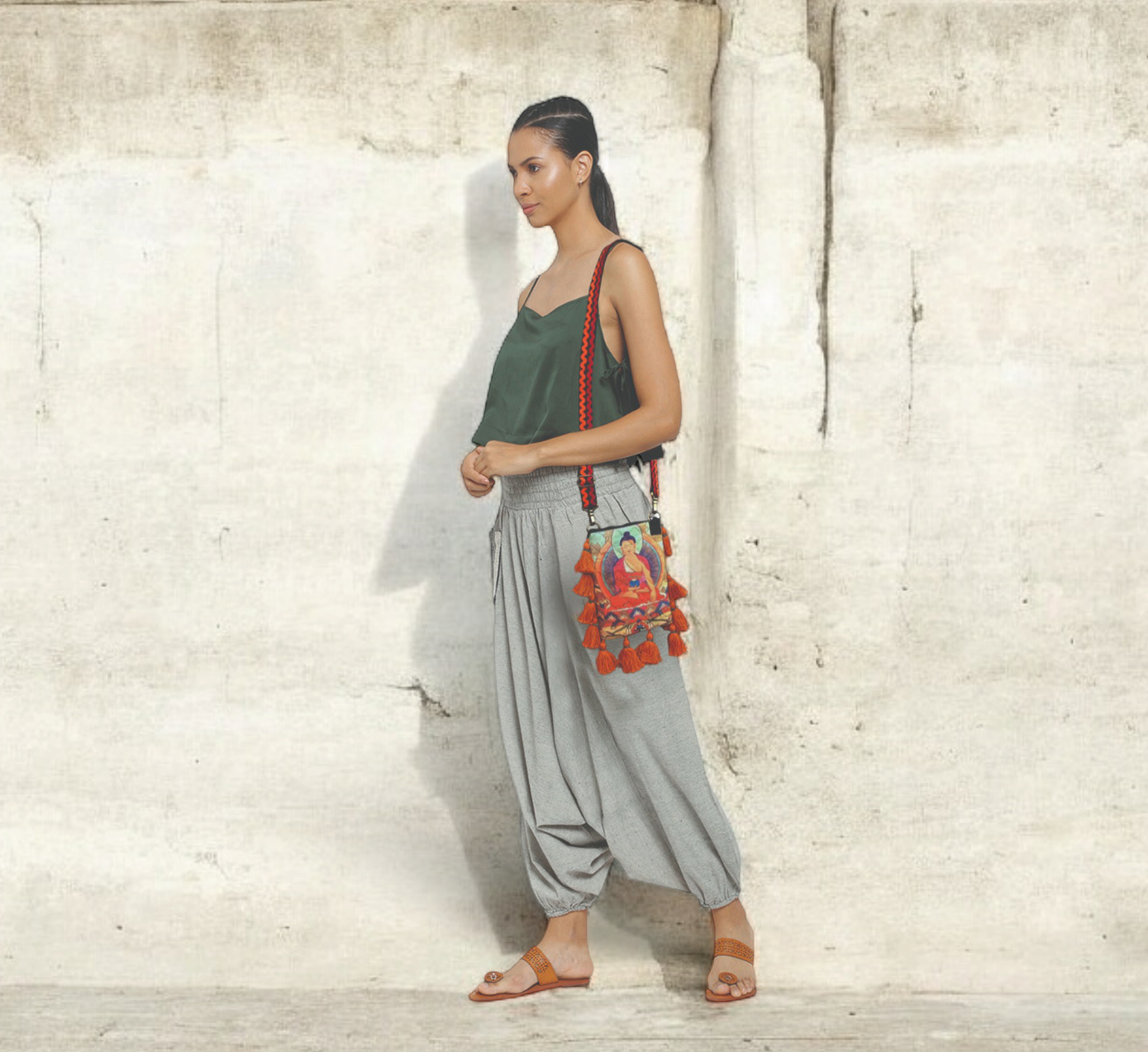 Poly Silk Sling Bag for Women | Cross Body Bag With Zipped Compartment, Removable Strap &  Inner Lining | Printed Shoulder Bags Suitable for College & Travel
