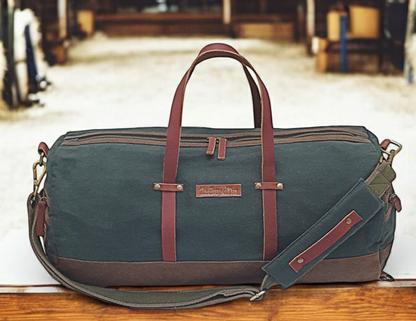 Convertible Canvas Travel Duffle Bag 25 litres | Gym Sports Duffel Backpack | Unisex | Adjustable Removable Strap | Luggage Garment Bag | Quick Access Pockets |