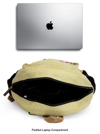 Canvas Laptop Backpack for Men & Women 16 Liters | Casual Bag with Waterproof Inner Lining & Laptop Compartment (fits up to 15.6 Inch) | Suitable for College & Travel