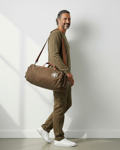 Canvas Travel Duffle Bag | 25 litres | Sports Duffel | Gym Bags | for Men and Women | Adjustable Broad Strap | Airline Carry-On Luggage | Quick Access Pockets |