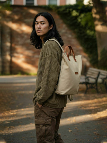 Convertible Canvas Backpack for Men and Women 15 L | Casual Bag With Laptop Compartment (Upto 14 Inch), Inside Patch Pockets & Grab Handle | Suitable for Office & College
