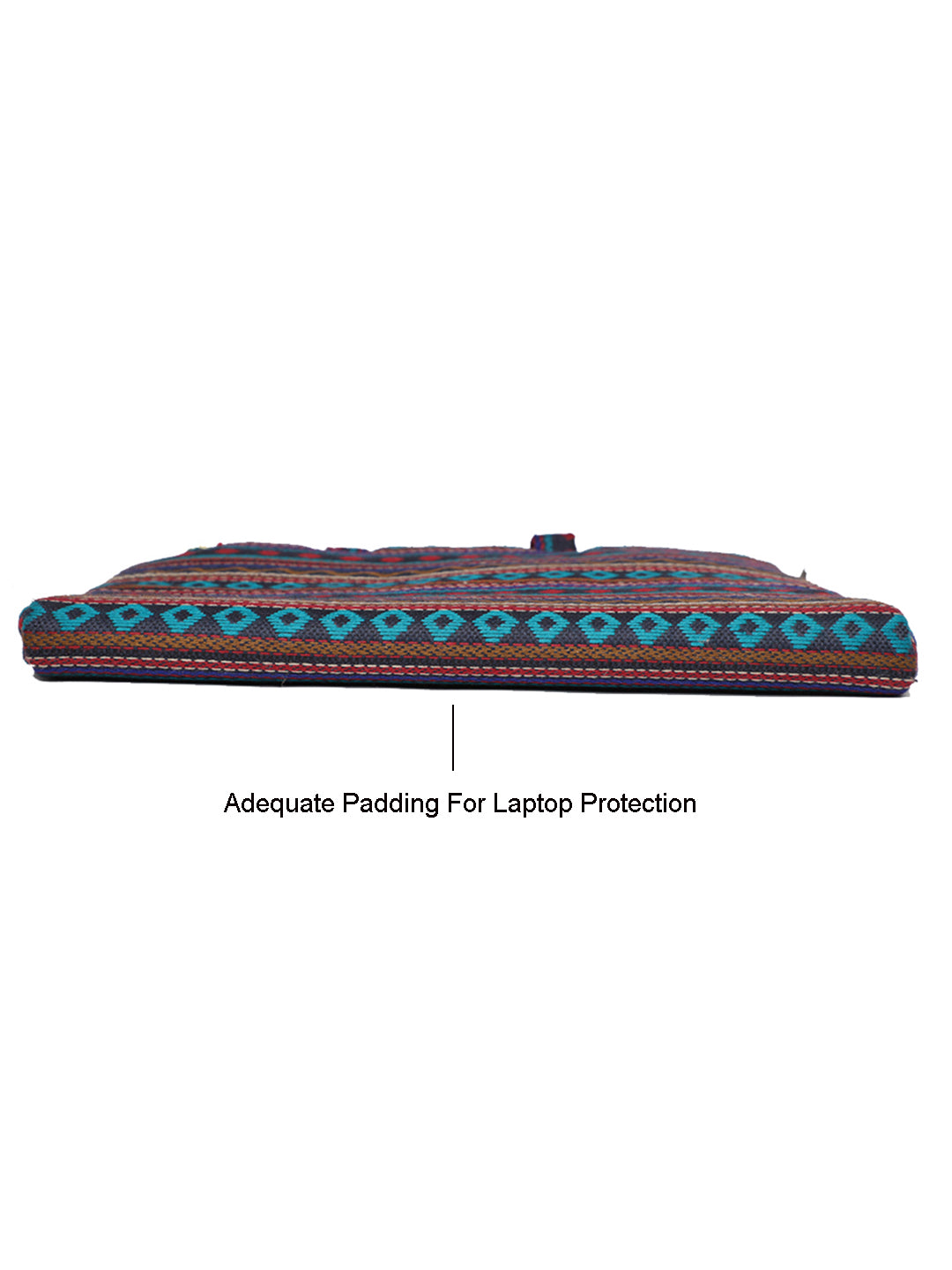 Office Laptop Bag for Women 13.3 And 15.6 Inch | Ideal For Office & Travel | Multicolour Embellished Handloom Fabric | MacBook Messenger Business Bag for ladies