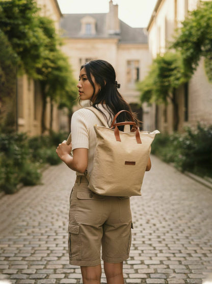 Convertible Canvas Backpack for Men and Women 15 L | Casual Bag With Laptop Compartment (Upto 14 Inch), Inside Patch Pockets & Grab Handle | Suitable for Office & College