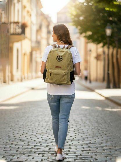 Canvas Laptop Backpack for Men & Women 18 Liters | Casual Bag with  Inner Lining & Laptop Compartment (fits up to 15.6 Inch) | Suitable for College & Travel