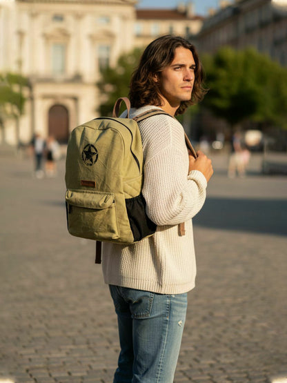 Canvas Laptop Backpack for Men & Women 18 Liters | Casual Bag with  Inner Lining & Laptop Compartment (fits up to 15.6 Inch) | Suitable for College & Travel