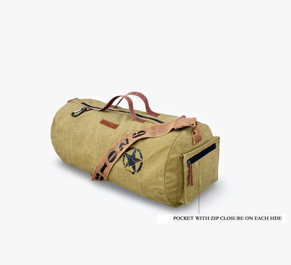Canvas Travel Duffle Bag | 25 litres | Sports Duffel | Gym Bags | for Men and Women | Adjustable Broad Strap | Airline Carry-On Luggage | Quick Access Pockets |