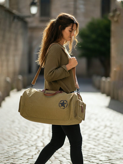 Canvas Travel Duffle Bag | 25 litres | Sports Duffel | Gym Bags | for Men and Women | Adjustable Broad Strap | Airline Carry-On Luggage | Quick Access Pockets |