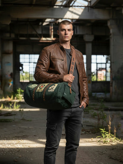 Canvas Travel Duffle Bag 25 litres | Sports Duffel | for Men and Women | Adjustable Broad Strap | Gym Bag | Airline Carry On Luggage | Quick Access Pockets |