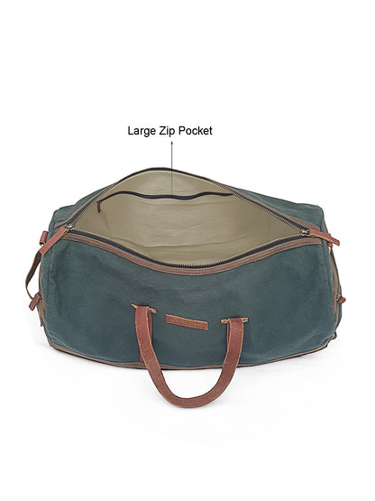 Convertible Canvas Travel Duffle Bag 25 litres | Gym Sports Duffel Backpack | Unisex | Adjustable Removable Strap | Luggage Garment Bag | Quick Access Pockets |